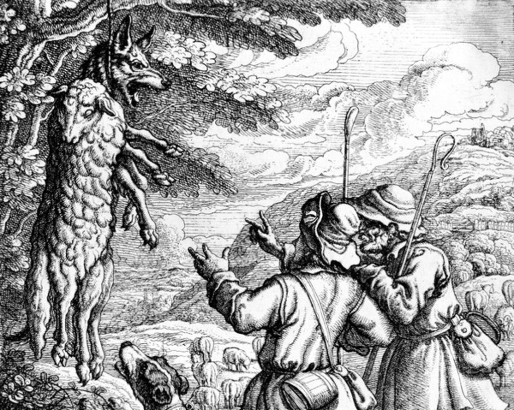 Detail of The Wolf in Sheep's Clothing, 1687 by Francis Barlow