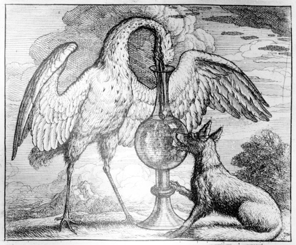 Detail of The Fox and the Stork by Francis Barlow