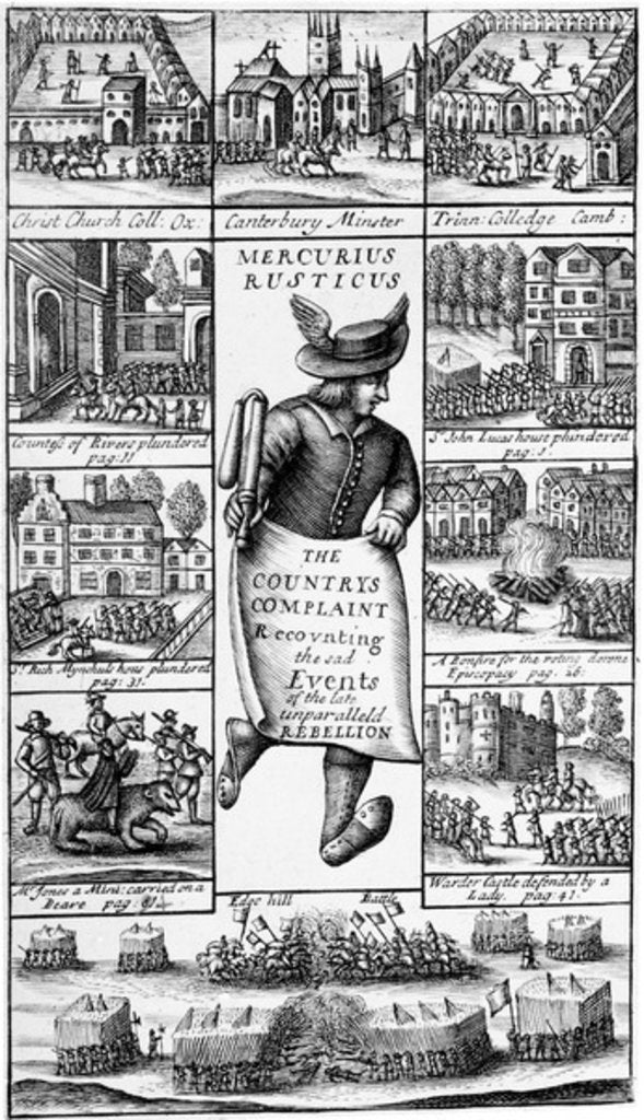Detail of Frontispiece to 'Mercurius Rusticus: The Country's Complaint Recounting the Sad Events of the late Unparalleld Rebellion', published in 1685 by William Faithorne