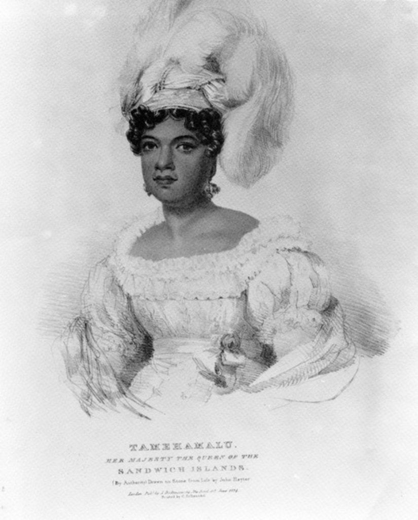 Detail of Tamehamalu, Her Majesty the Queen of the Sandwich Islands, 1824 by John (after) Hayter