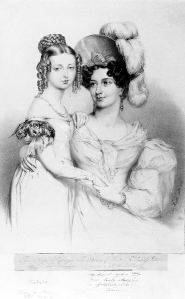 Detail of Queen Victoria and her mother Princess Victoria, Duchess of Kent and Strathearn by George (after) Hayter