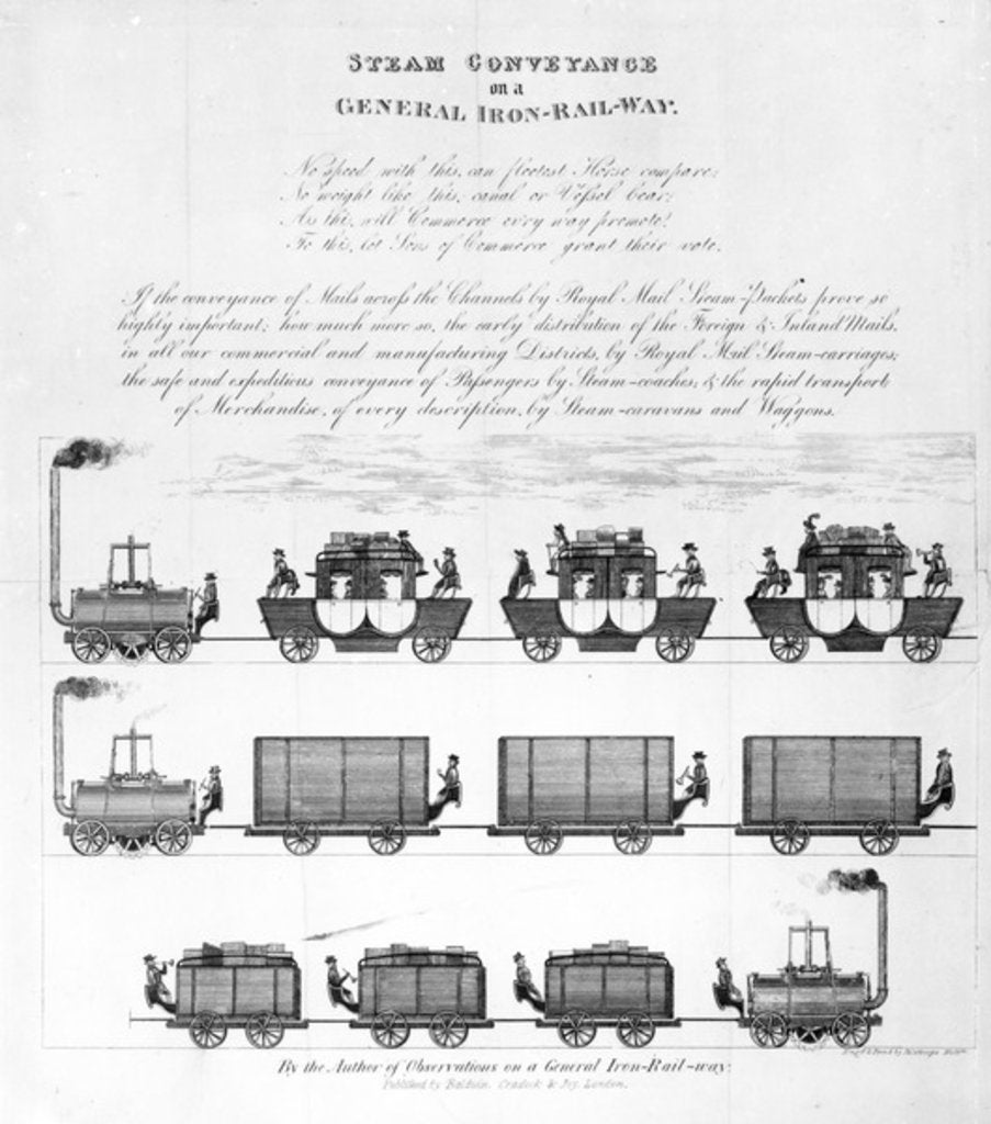 Detail of Steam Conveyance on a General Iron-Railway, 1825 by English School