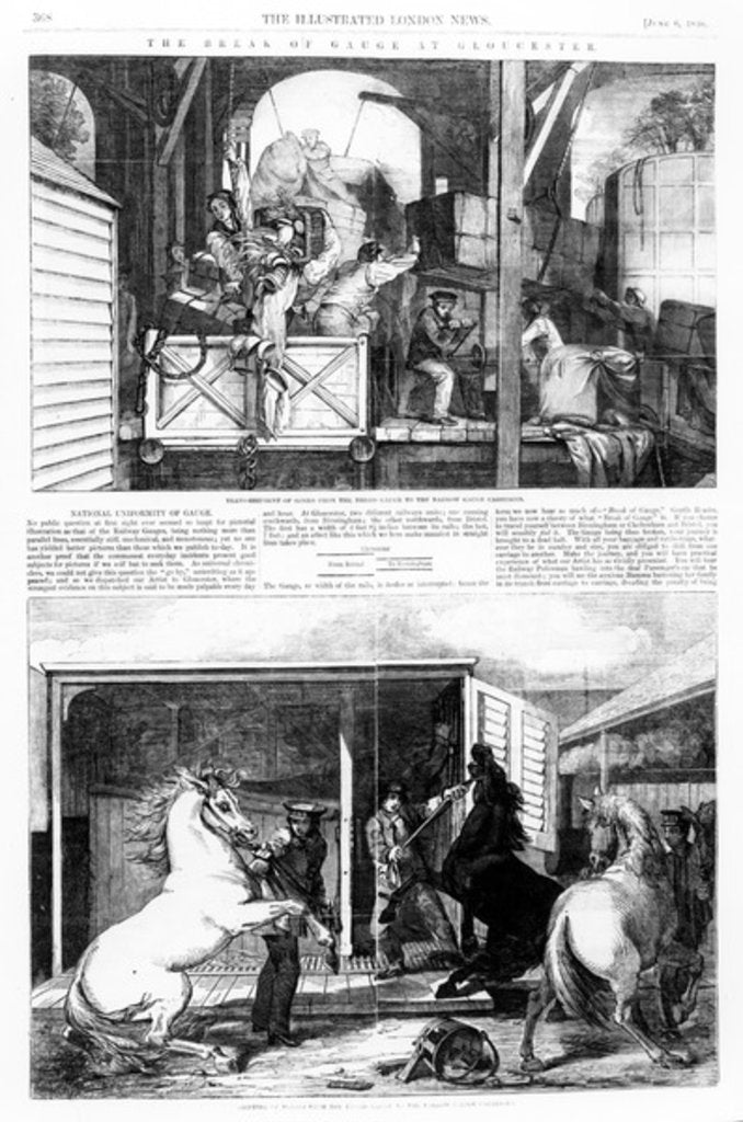 Detail of The Break of Gauge at Gloucester by English School