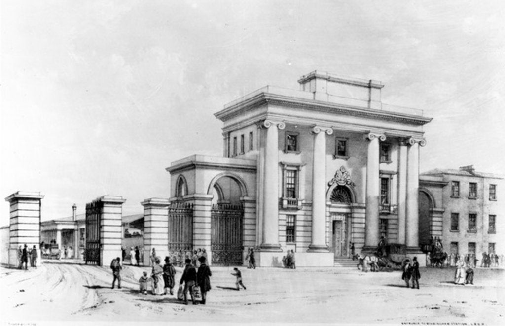 Detail of Entrance to Birmingham Station, 1838 by John Cooke Bourne