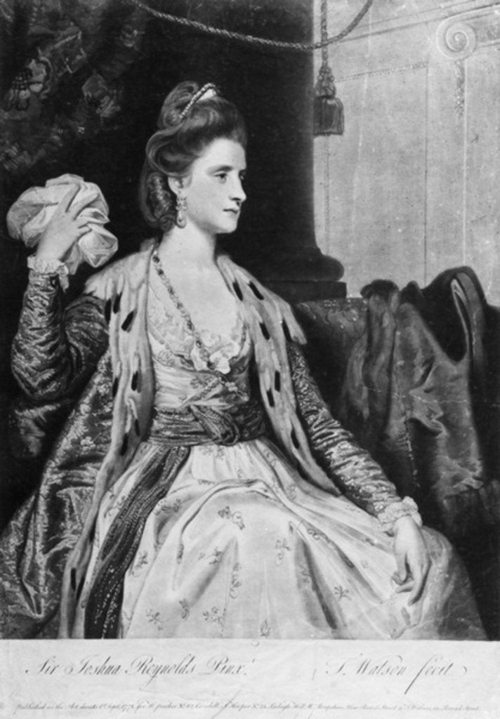 Detail of Polly Kennedy, mezzotint by Thomas Watson, 1771 by Joshua Reynolds