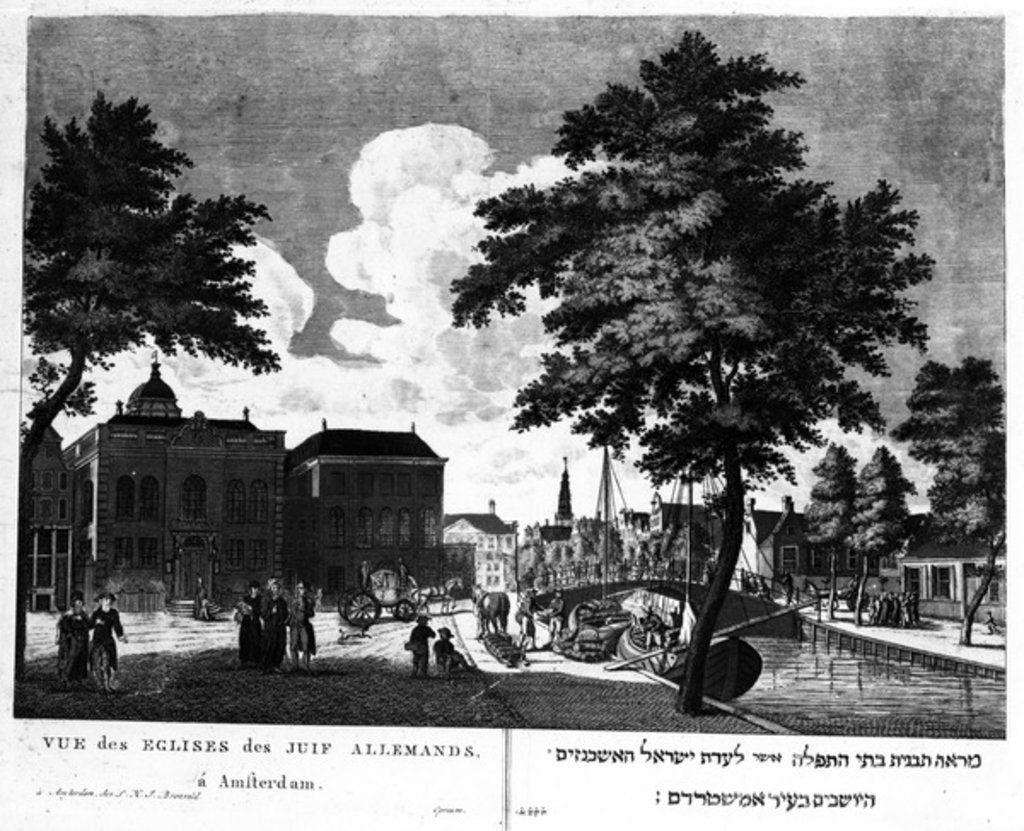 Detail of View of the Synagogues for German Jews in Amsterdam, 1801 by Dutch School