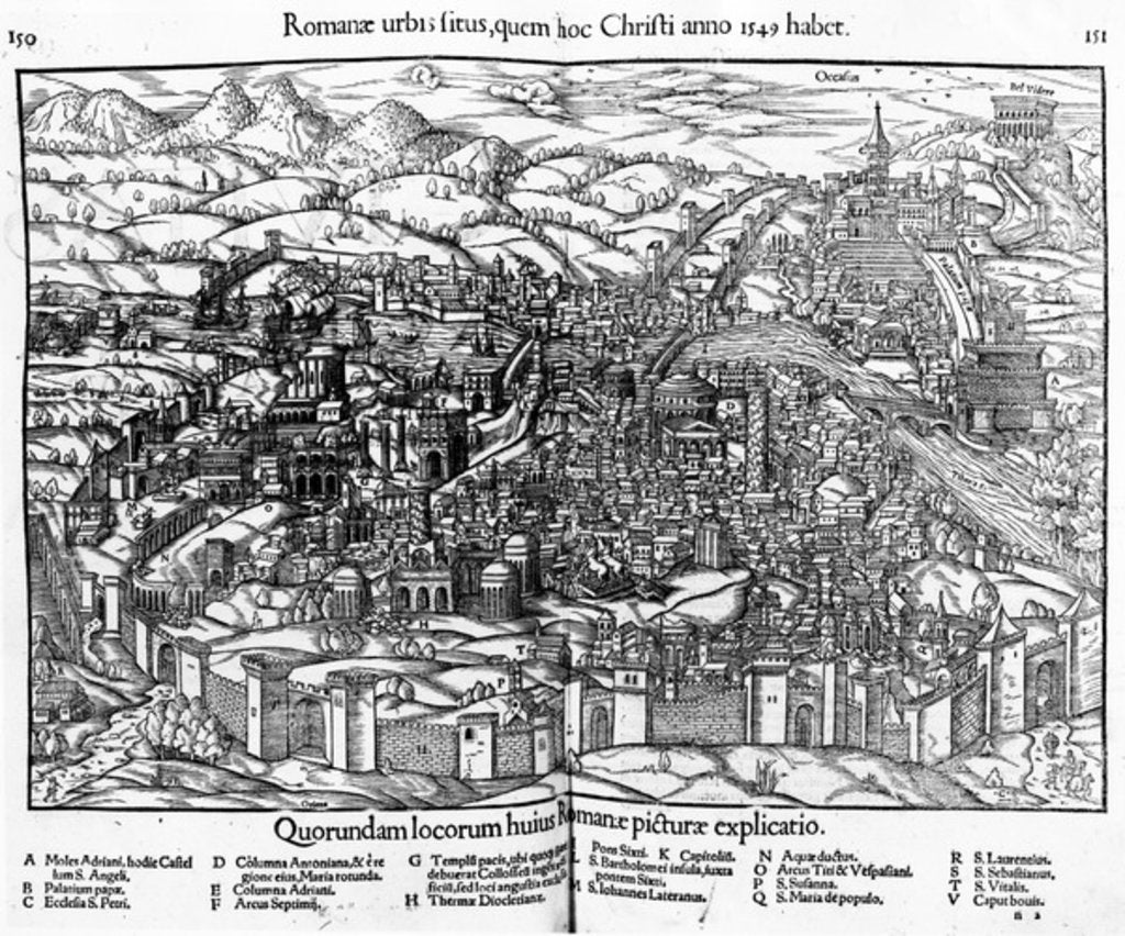 Detail of City of Rome, c.1550 by Sebastian Munster