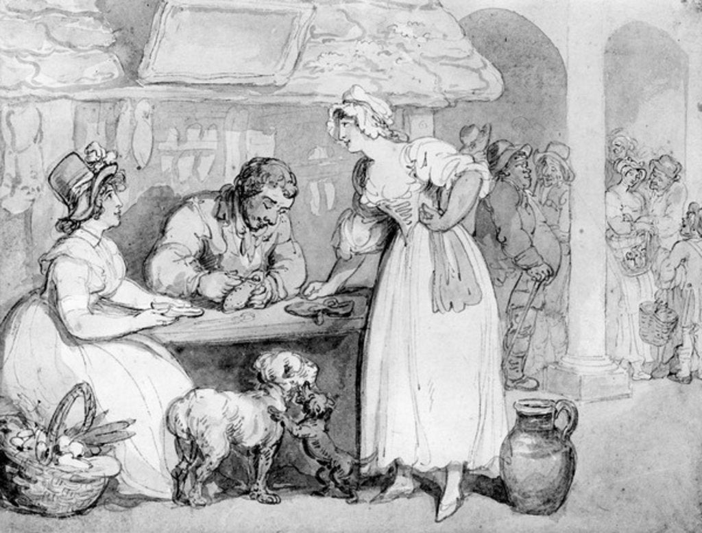 Detail of At the Cobblers by Thomas Rowlandson