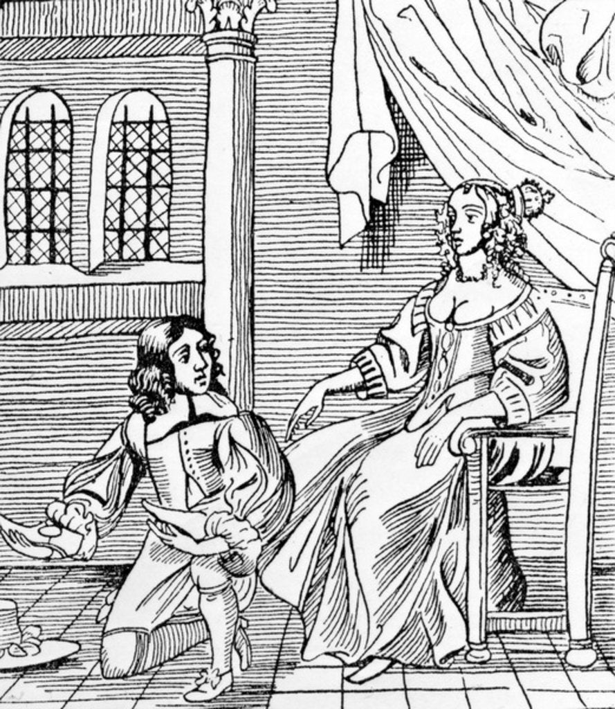 Detail of A Seventeenth-Century Shoemaker Fitting a Distinguished Customer by (after) English School
