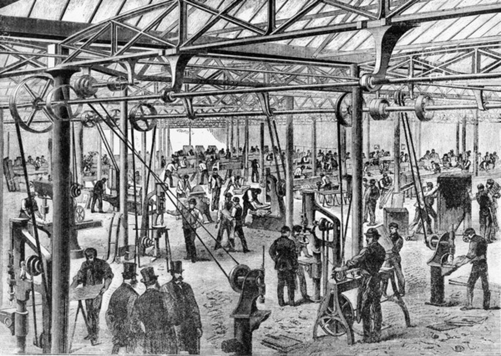 Detail of Messrs. Chubb & Son factory on Glengall Road, 1868 by English School