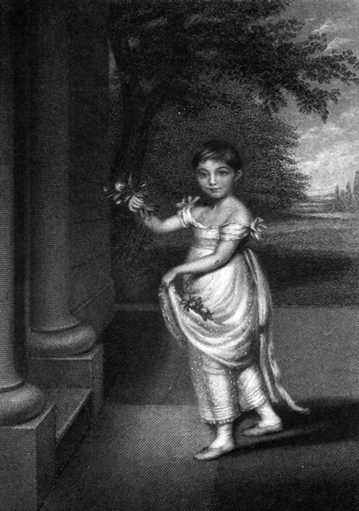Detail of Elizabeth Barrett Moulton-Barrett at the age of nine, engraved by G. Cook, c. mid C19th by Charles (after) Hayter
