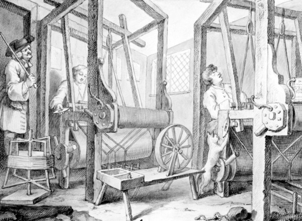 Detail of The Fellow Prentices at their Looms Representing Industry and Idleness, 1747 by William Hogarth