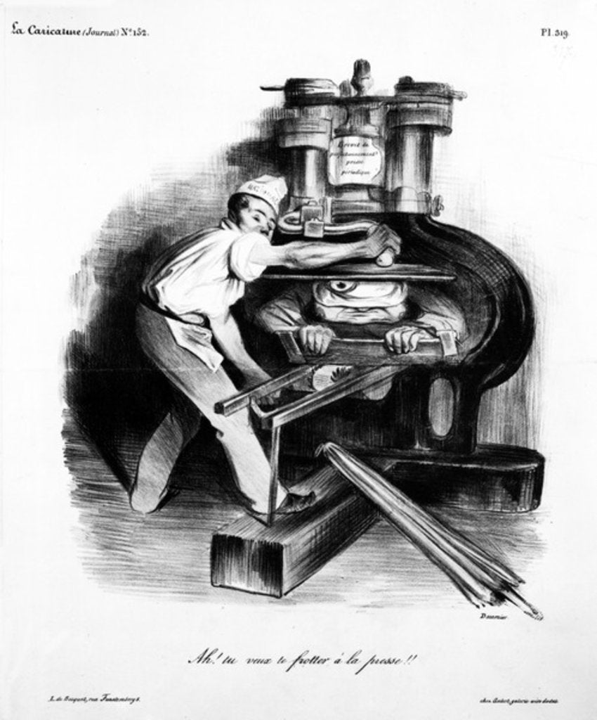 Detail of Ah! You want to meddle with the press by Honore Daumier