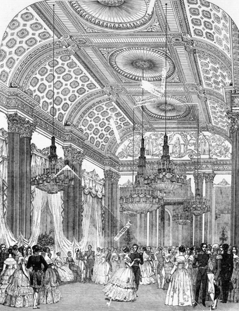 Detail of Polka Dance at a state ball at Buckingham Palace, 1848 by English School