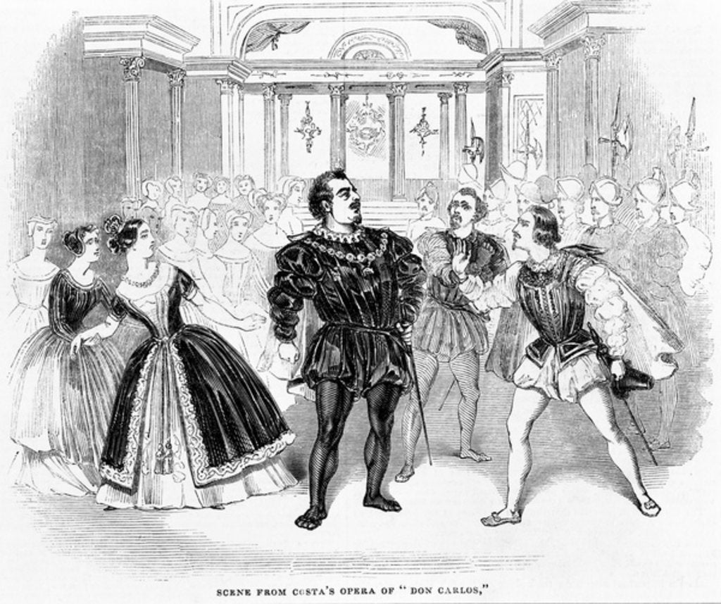 Detail of Scene from Costa's Opera of 'Don Carlos', 1844 by English School