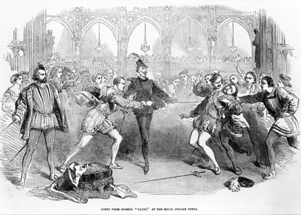 Detail of Scene from Spohr's Faust at the Royal Italian Opera, 1852 by English School