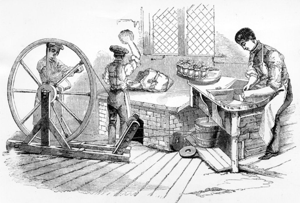 Detail of A day at the Royal Porcelain works, Worcester, 1843 by English School