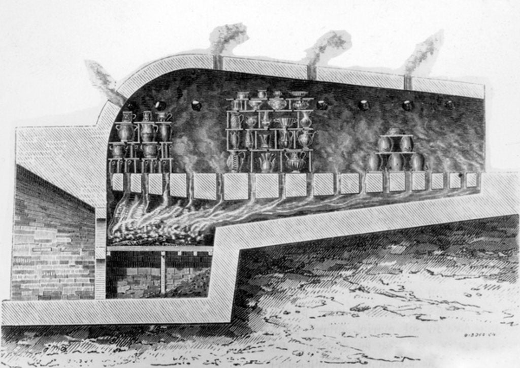 Detail of Wood kiln for baking ceramics, 1882 by French School