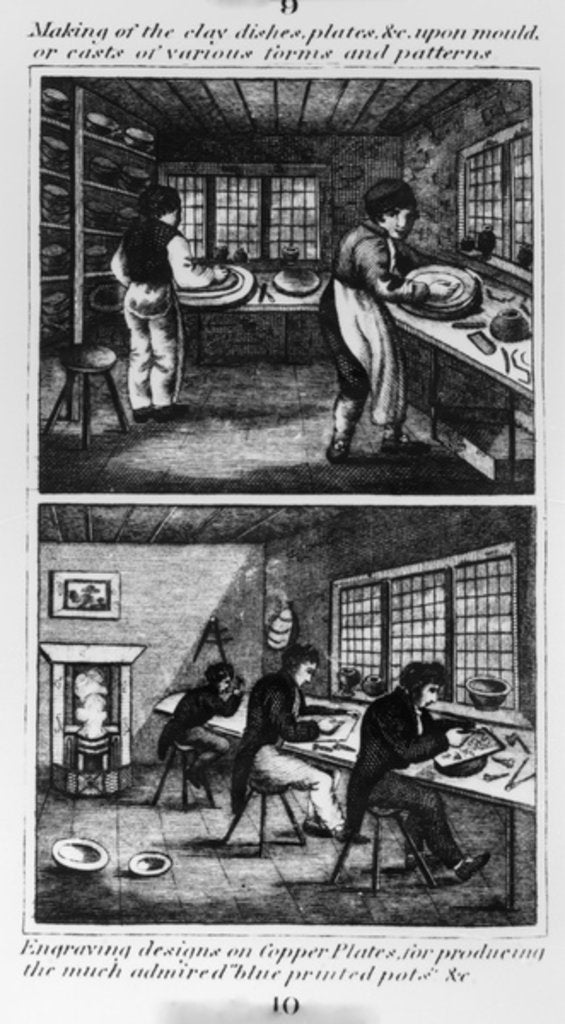 Detail of Making of the clay dishes, 1827 by English School