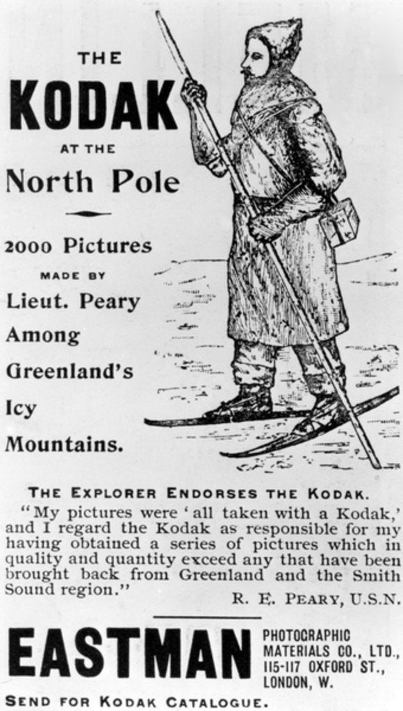 Detail of The Explorer Endorses Kodak,1893 by English School