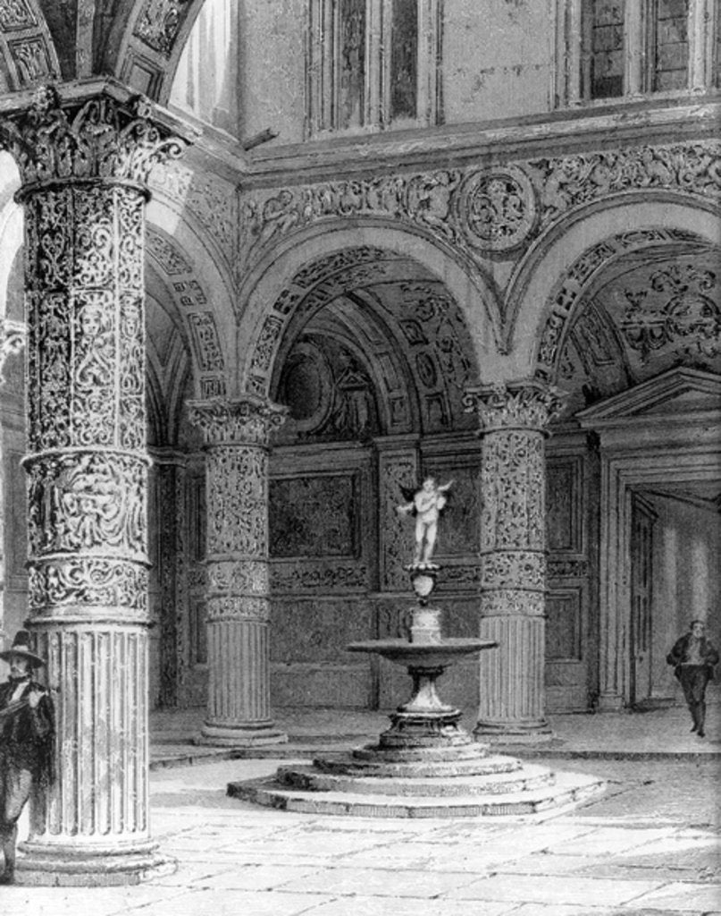 Detail of Detail of the Courtyard of the Palazzo Vecchio, 1842 by Italian School