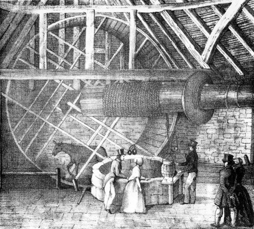 Detail of Well hoist driven by a Donkey, c.1870 by English School