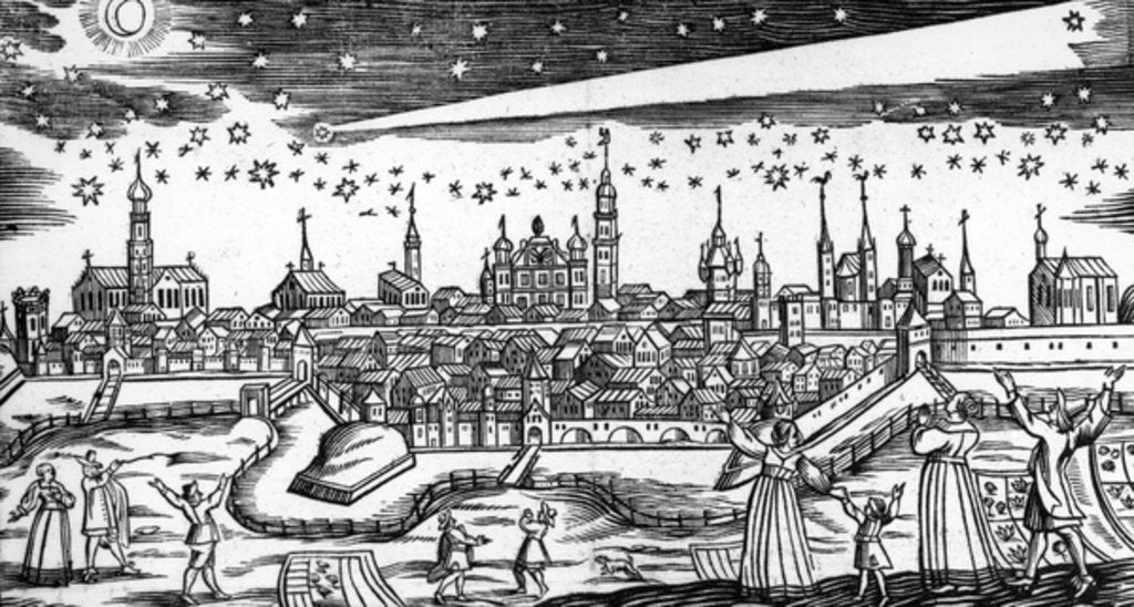 Detail of The Terrible Comet of 1680 by Bach Abraham by German School