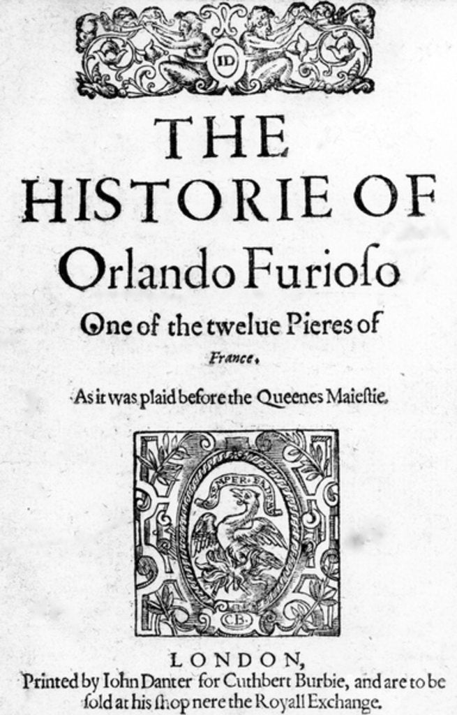 Detail of The Historie of Orlando Furioso by Ludovico Ariosto, 1594 by English School