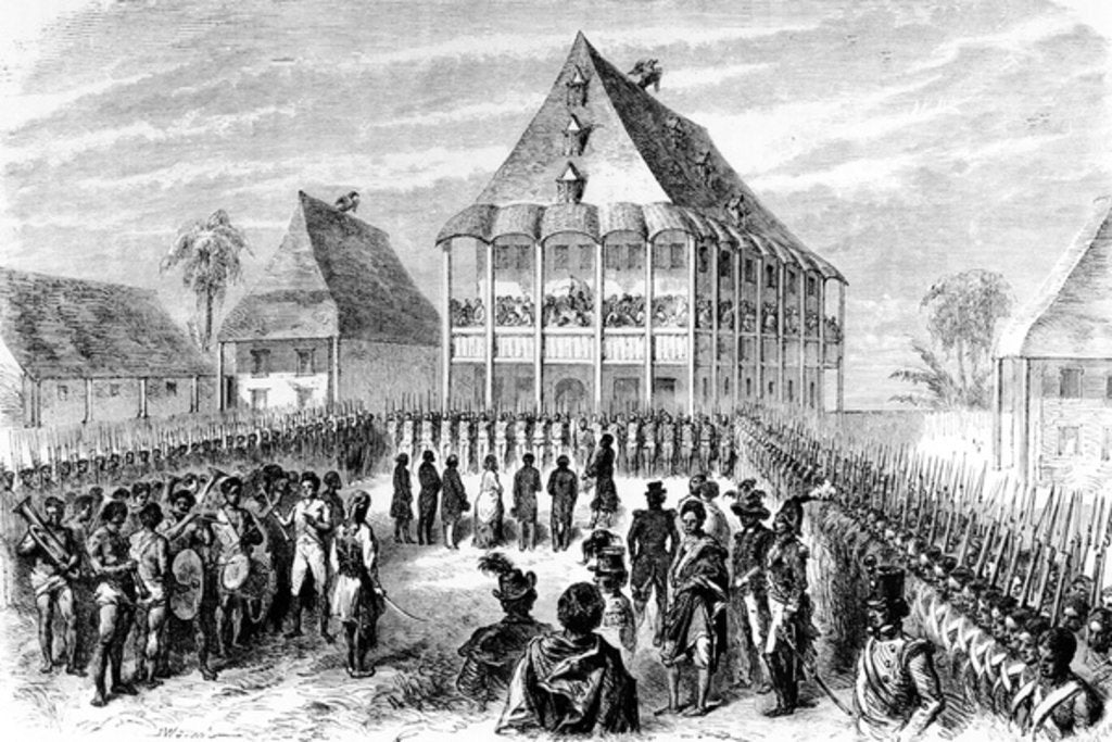 Detail of The Arrival of Madame Pfeiffer by Queen Ranavaio, 1846-1848 by Dutch School