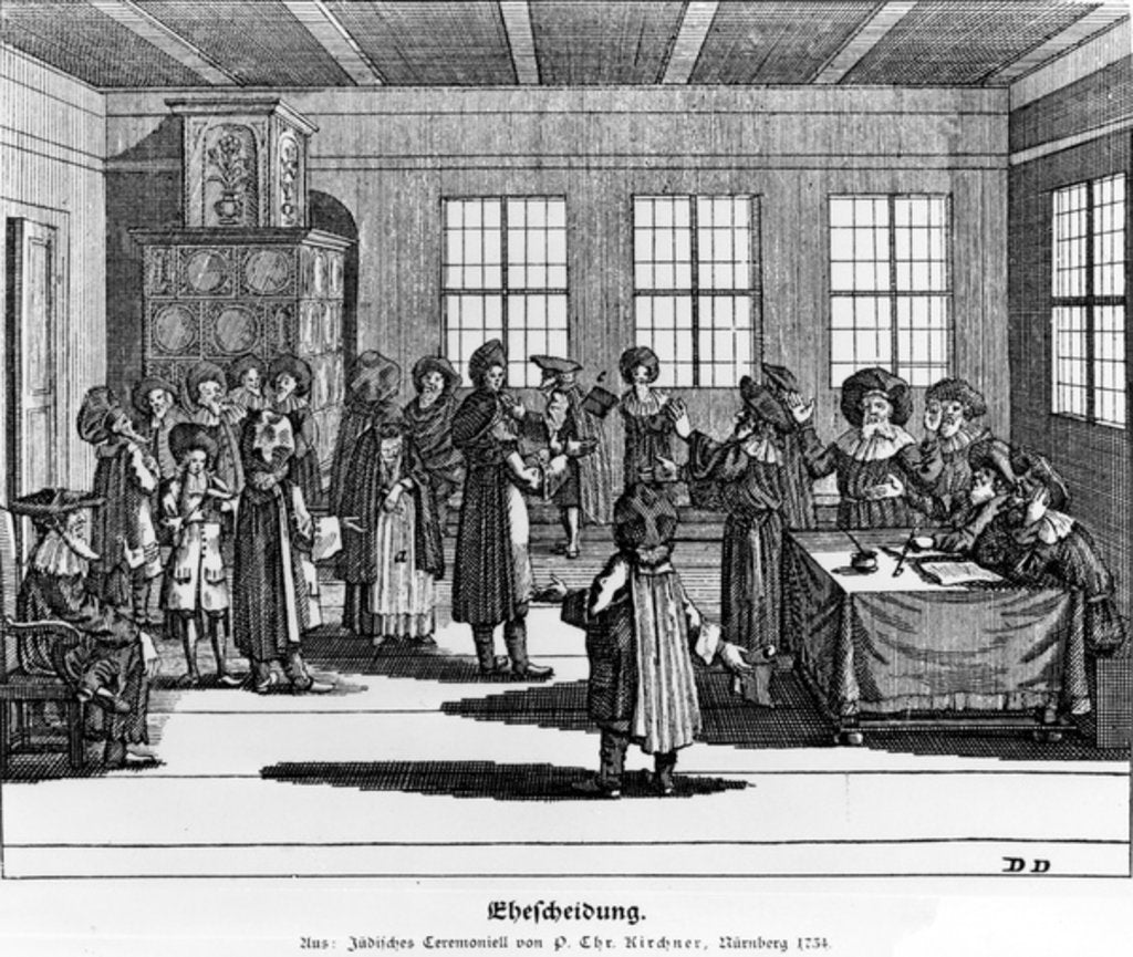 Detail of Illustration taken from the 'Jüdisches Ceremonial, oder Beschreibung dererjenigen Gebrduche' by Paul Christian Kirchner, 1724 by German School