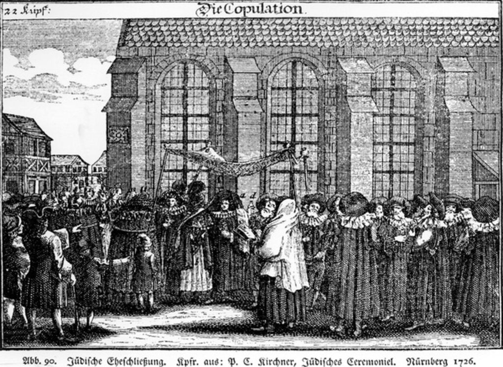 Detail of Jewish wedding procession by Georg Puschner from Kirchner's 'Jüdisches Ceremoniel', 1726 by German School