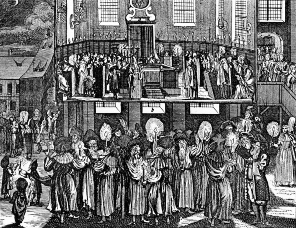 Detail of Kiddush Levana by Georg Puschner from Kirchner's 'Jüdisches Ceremoniel', 1726 by German School