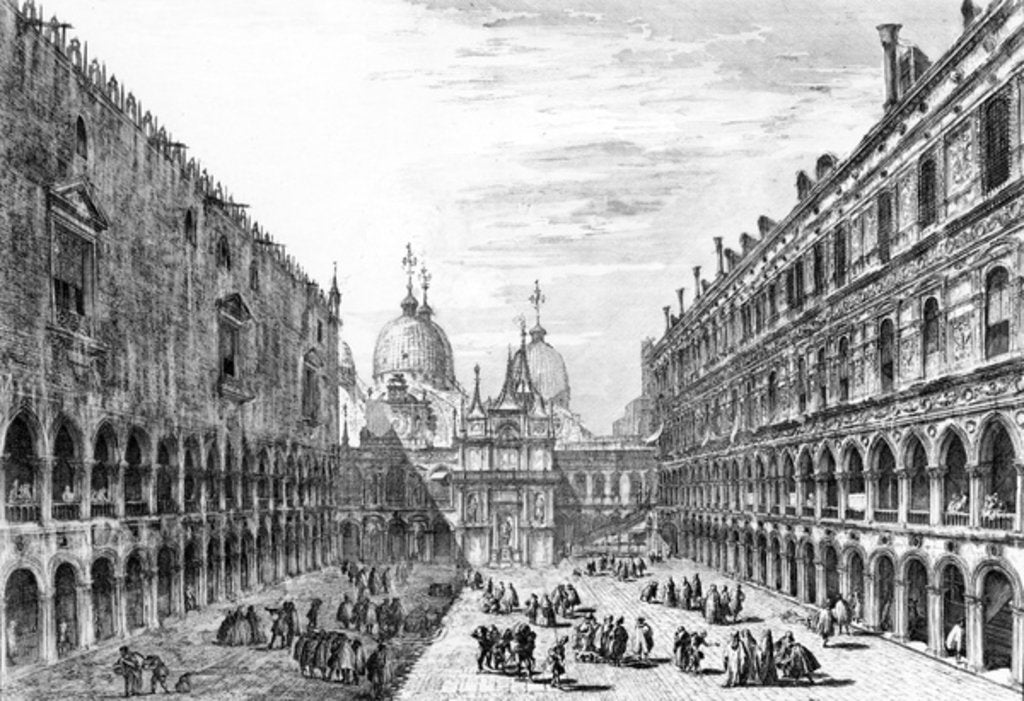 Detail of View of San Marco, Venice from the courtyard of the Palazzo Ducale, 1741 by Michele Marieschi