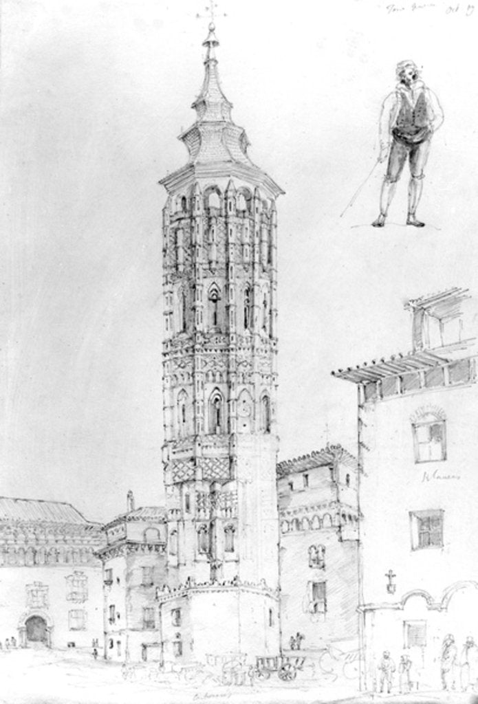 Detail of Torre Nueva of Zaragoza, 1831 by English School