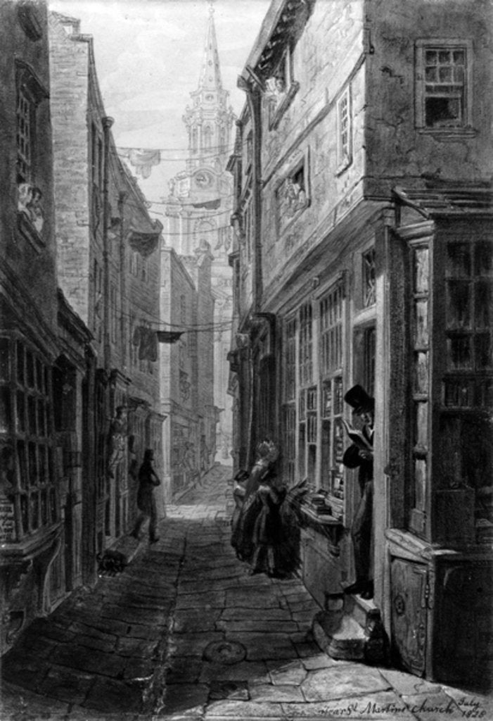 Detail of Church Lane near St. Martin's in the Fields London, 1828 by George the Elder Scharf