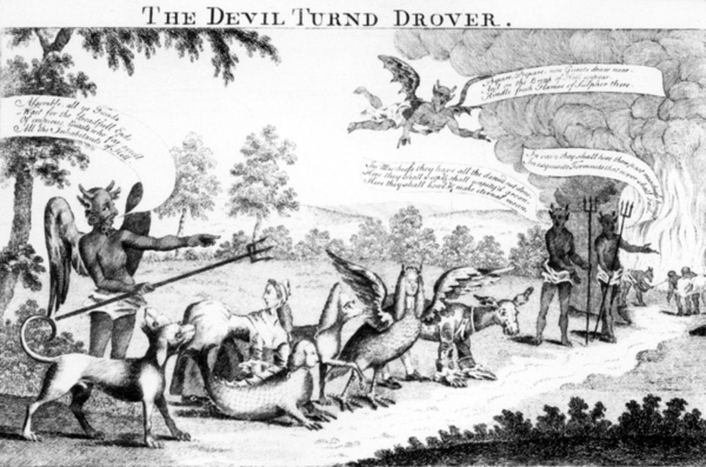 Detail of The Devil turnd Drover, published by William Tringham, 1756 by English School
