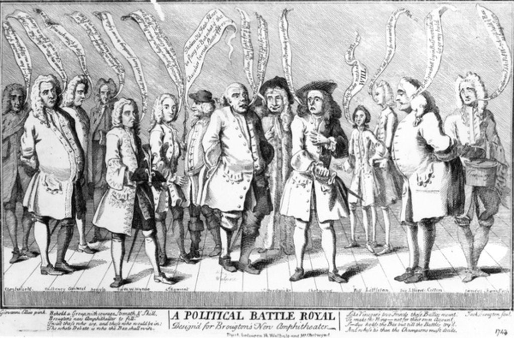 Detail of A Political Battle Royal Design'd for Broughton's New Amphitheatre, c.1743 by English School