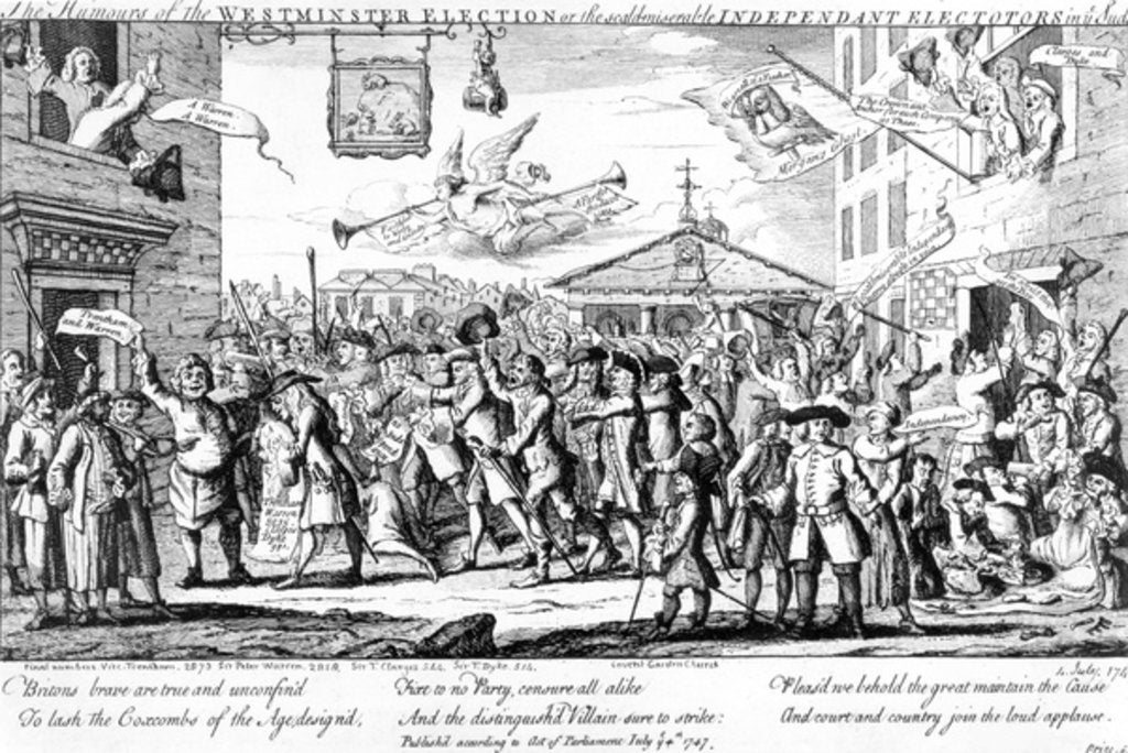 Detail of The Humours of the Westminster Election or the Scald-Miserable Independent Electors in the Suds, 1747 by English School