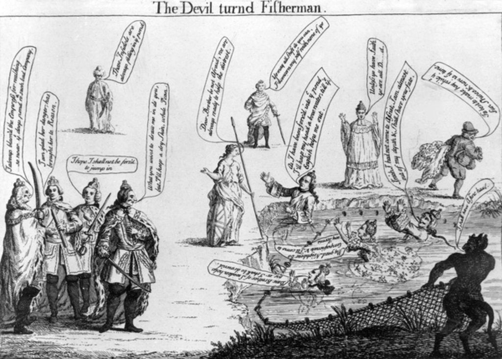 Detail of The Devil turned Fisherman, c.1757 by English School