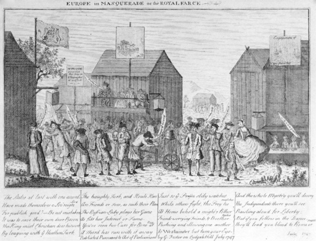 Detail of Europe in Masquerade, or the Royal Farce, by G. Foster, 1747 by English School