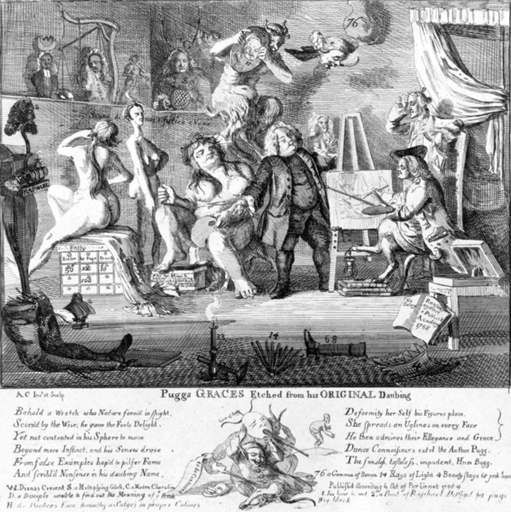 Detail of Puggs Graces etched from his original drawings, 1753 by Paul Sandby