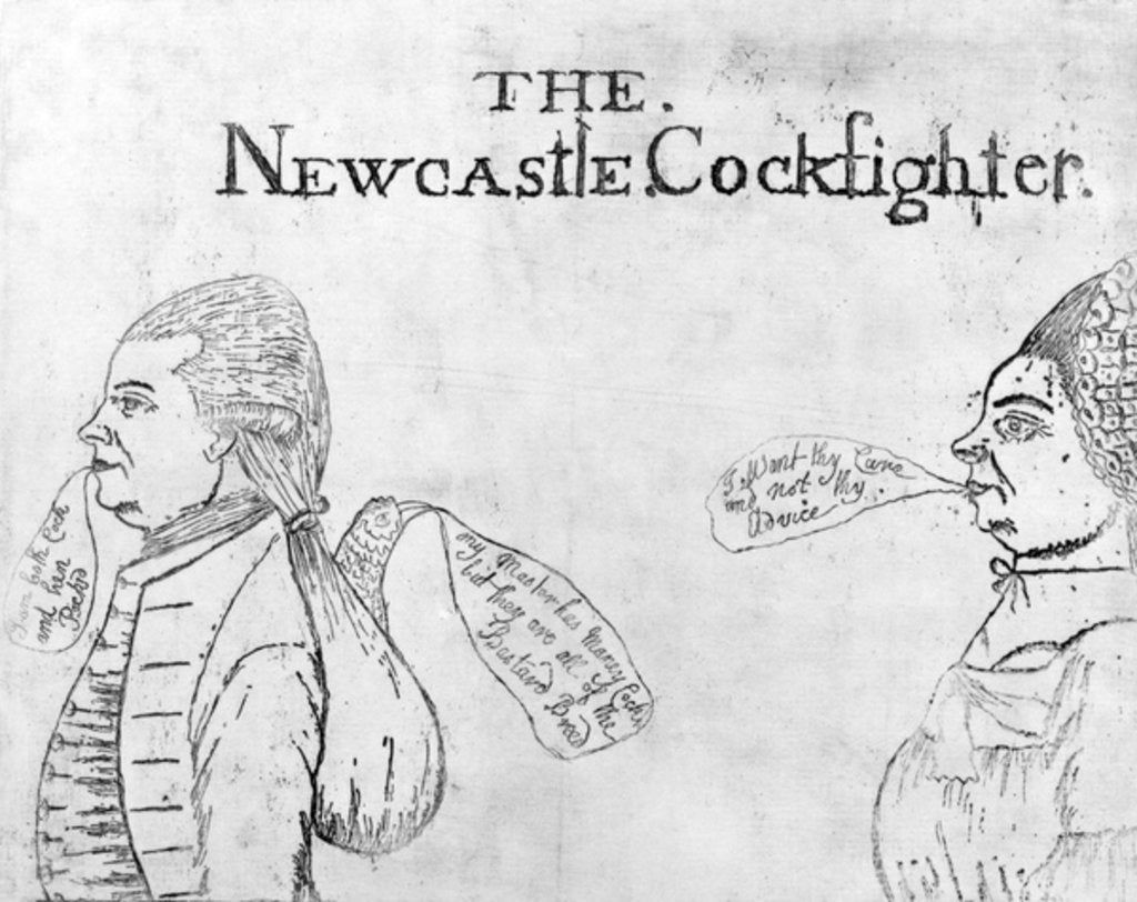Detail of The Newcastle Cockfighter, circa 1750 by English School