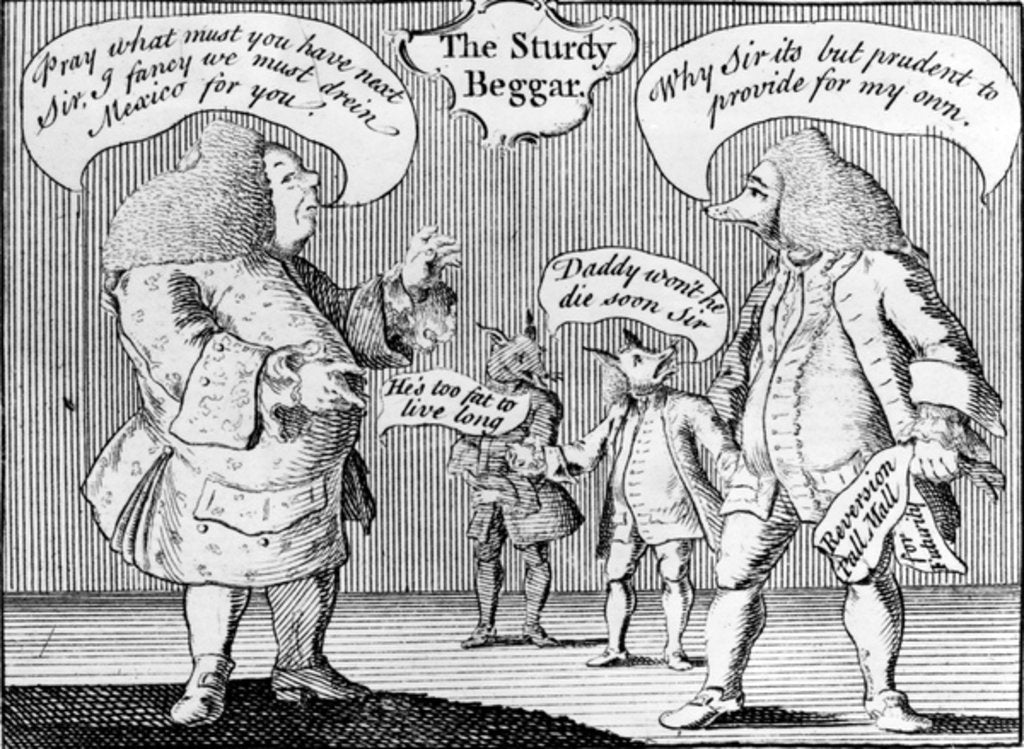 Detail of The Sturdy Beggar, 1758 by English School
