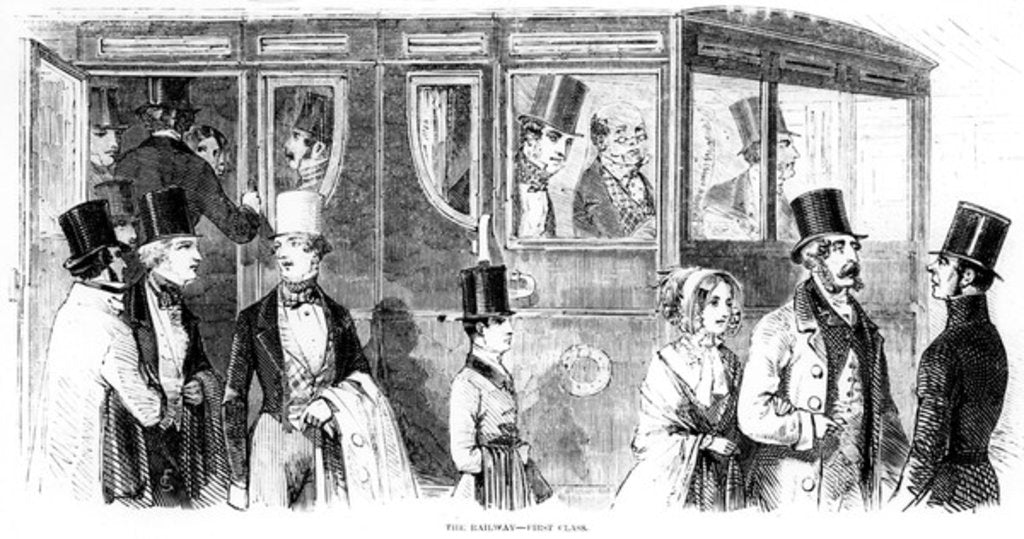 Detail of Epson Races 1847: The Railway - First Class by English School