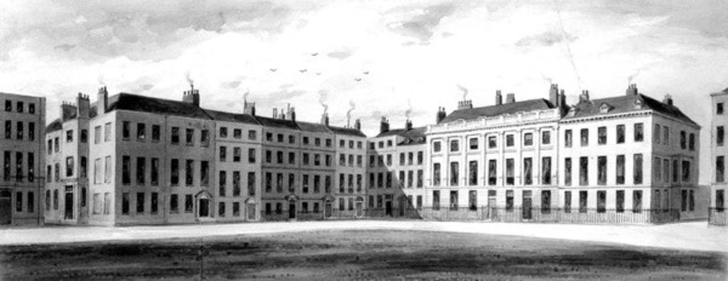 Detail of View of the North Side and East Side of Soho Square, 1854 by English School