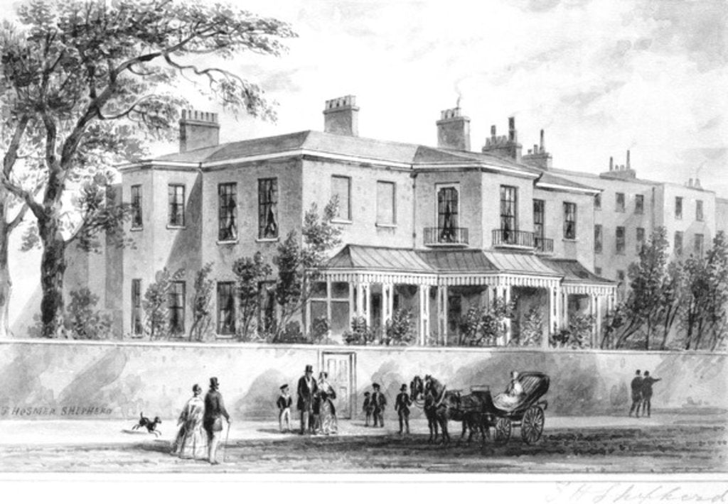 Detail of North west view of Camelford House, 1850 by English School