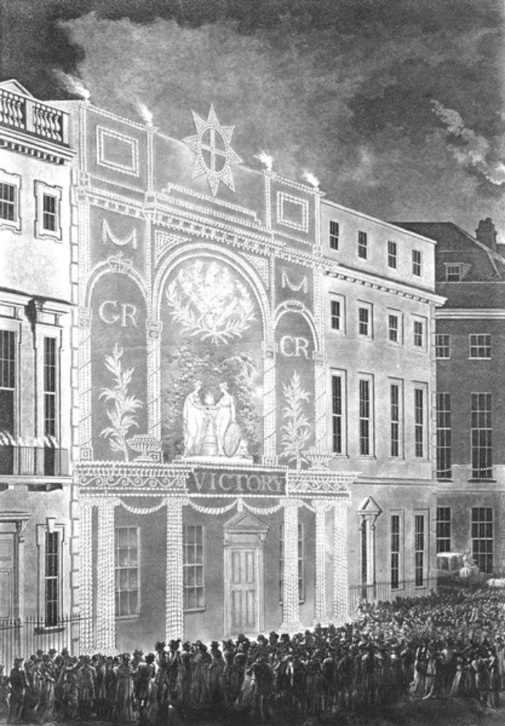 Detail of Gathering in Portman Square to watch an illumination for the peace between Britain and France, 1806 by English School