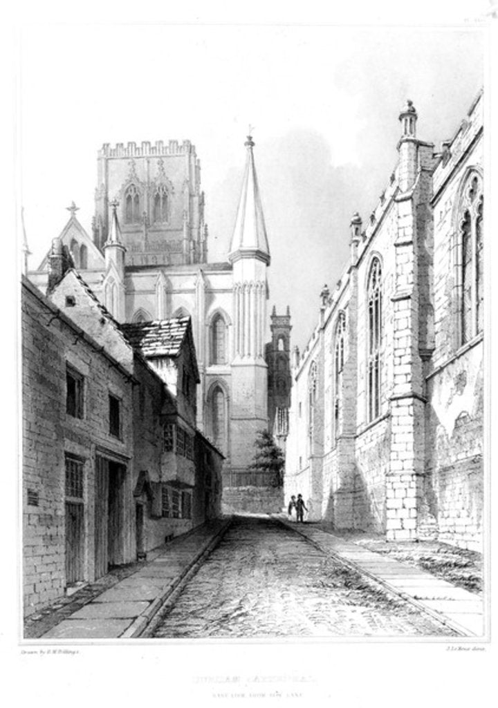 Detail of Durham Cathedral, East view from Bow Lane by English School