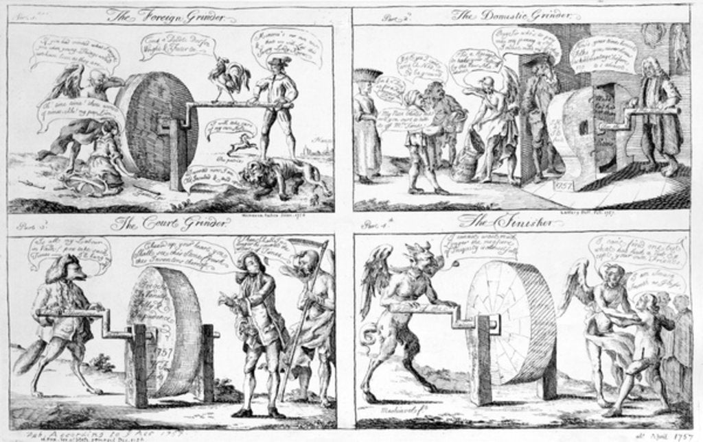 Detail of The Foreign Grinder, The Domestic Grinder, The Court Grinder, The Finisher, 1757 by English School