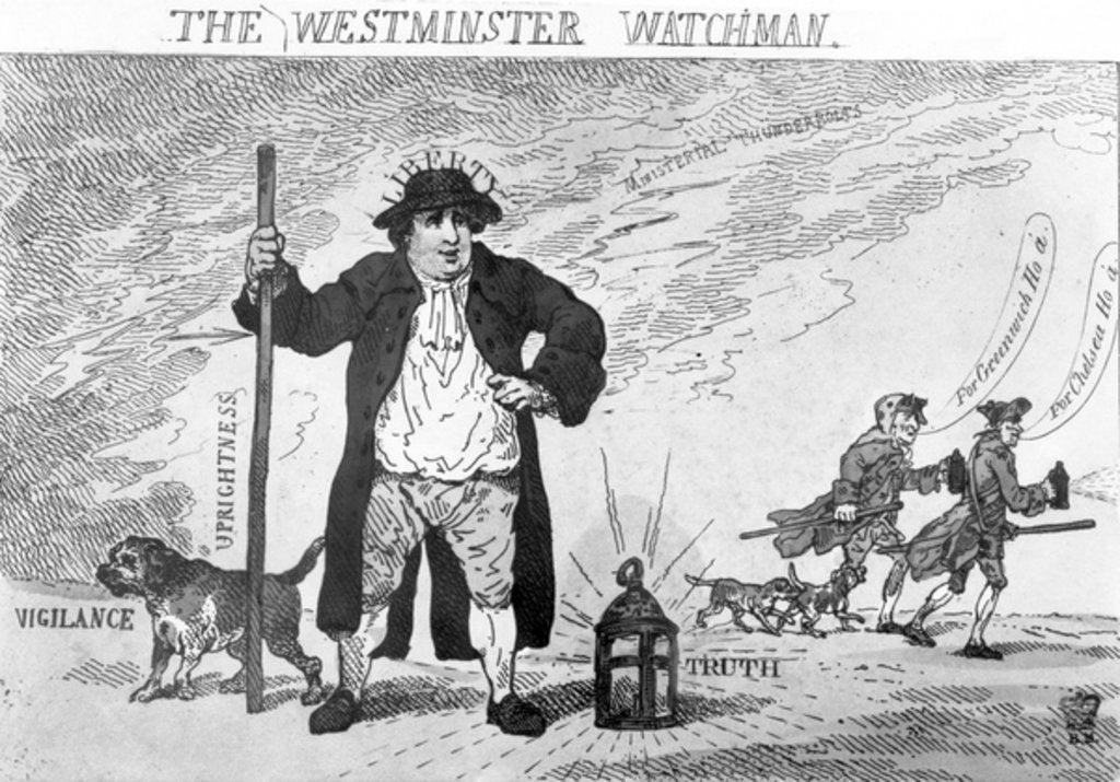 Detail of The Westminster Watchman, 1784 by Thomas Rowlandson